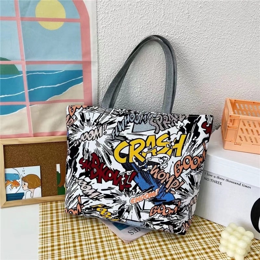Graphic Print Tote Bag - Multicolor